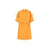 Solid Color Loose Waist A-Line Dress Women Dresses Orange F11W234301F-OR