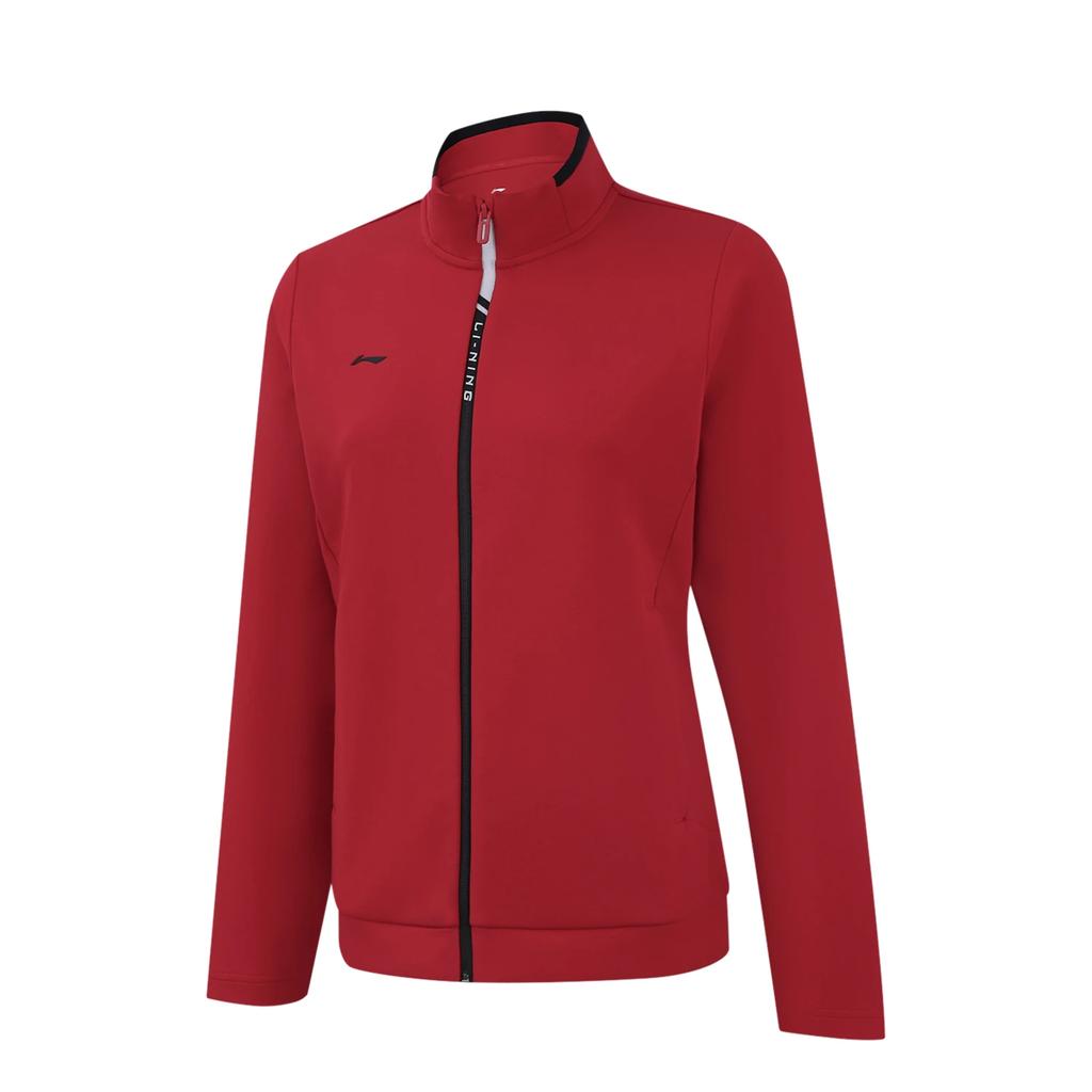 Li Ning Sweatshirts Women's Bull Red Stand Collar Moderate Cardigan AWDVB02-3