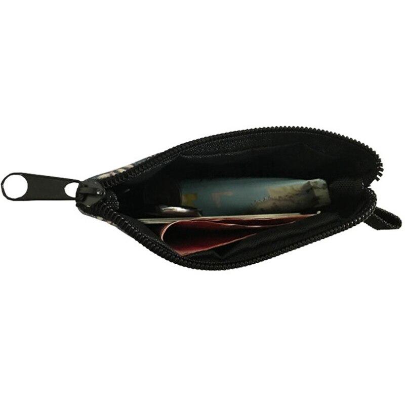 Canvas Coin Purse Floral Plaid Print Zipper Pouch Small Wallet Children Female Key Card Holder Mini Money Bag