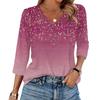 Women's T Shirt Print 3/4 Sleeve Daily Weekend Fashion Basic V- Neck Regular Top