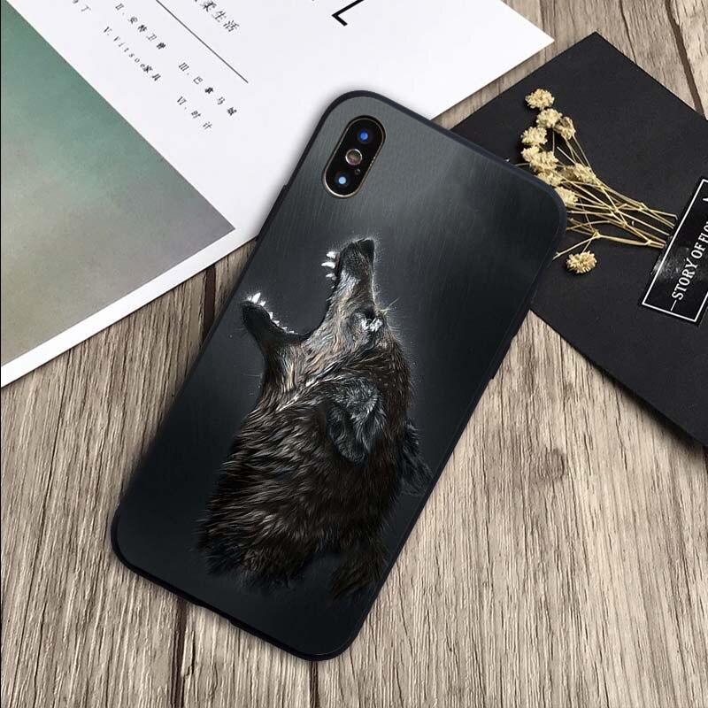 Angry Snow Wolf Cover Soft Silicone Black Phone Case For iPhone 5 5S SE 6 Plus 7 8 12 13 Plus X XR XS Max 11 PRO Max