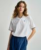 SERGIO TACCHINI W Укороченная футболка-поло с коротким рукавом и воротником-стойкой из пике на завязках