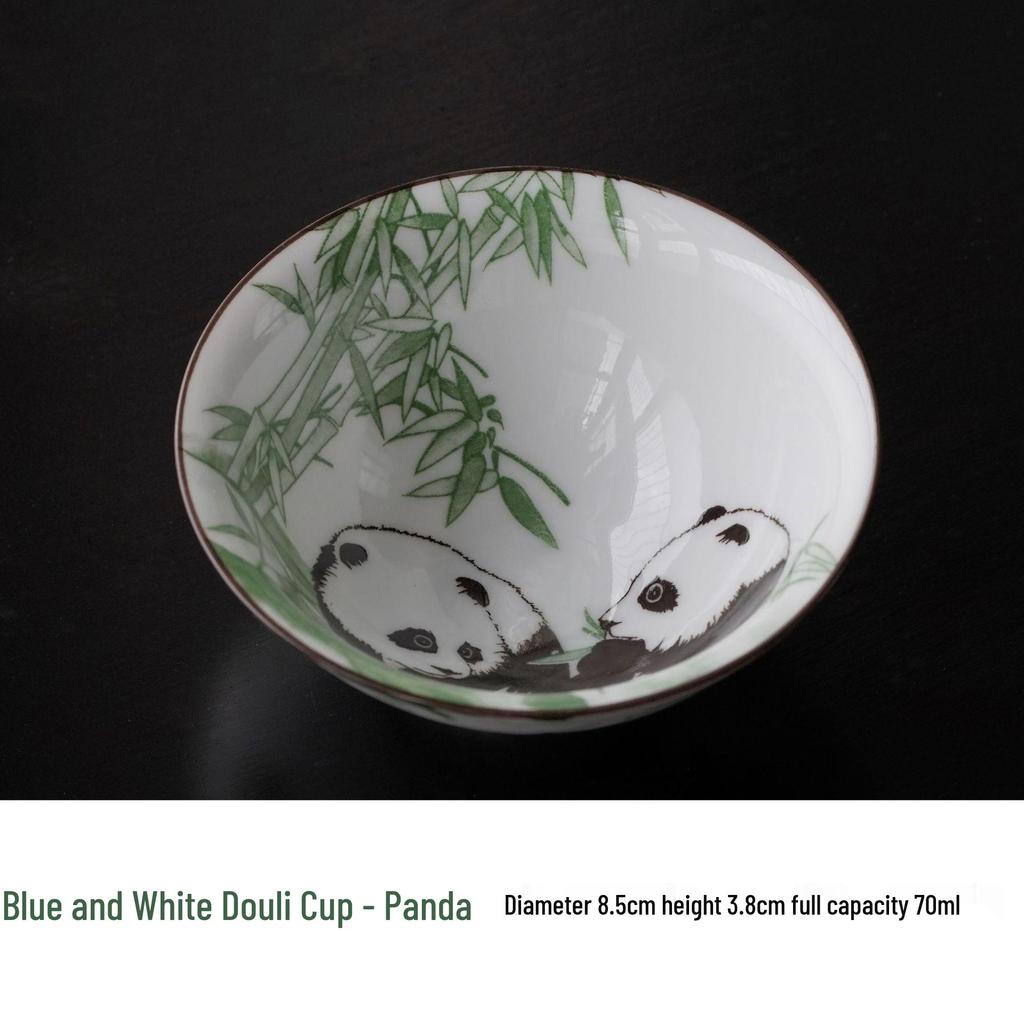 Двухцветная сине-белая фарфоровая чашка доули - Керамическая чашка мастера кунг-фу, Японская дегустационная чаша, Одинарная чайная чашка.