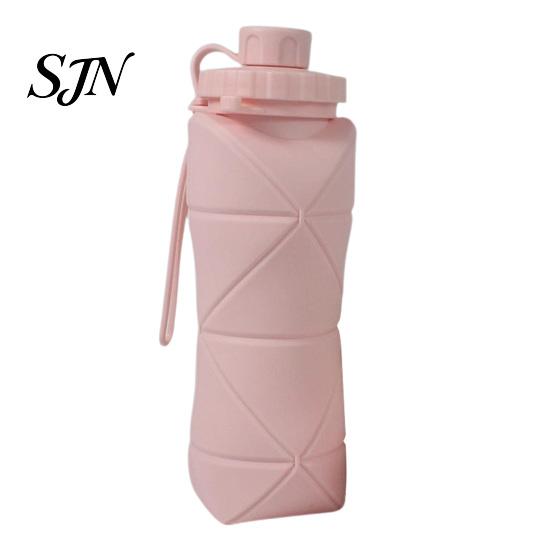 Portable Silicone Bottle for Travel 600ml Foldable Water Bottle, Food Grade Telescopic Lightweight Outdoor Cycling Container Hiking Fitness Cup Office