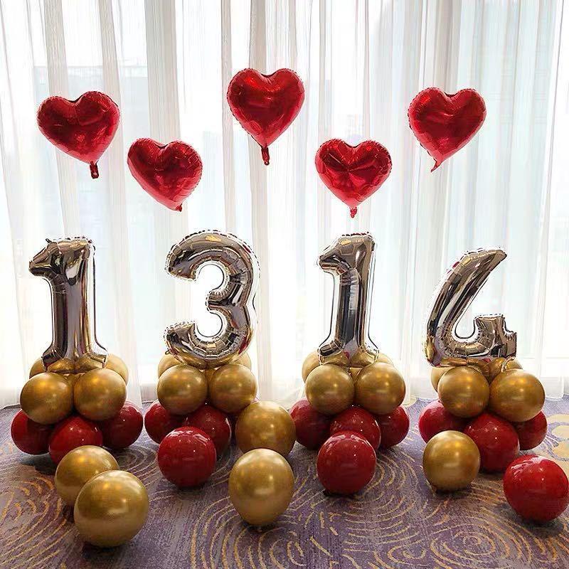 Номер для новобрачных Декоративный набор для свадебной сцены: Шары-валентинки и прозрачные коробки