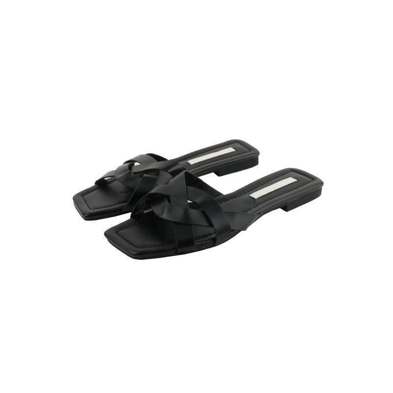 2024 Летние плоские тапочки для женщин, домашняя нескользящая женская обувь, сандалии на низком каблуке, модные мягкие домашние тапочки для женщин