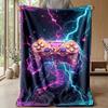 Neon Electric Game Controller Theme blanket Lightweight Warm Flannel Blanket Decorative Throw Blanket for Home Decoration