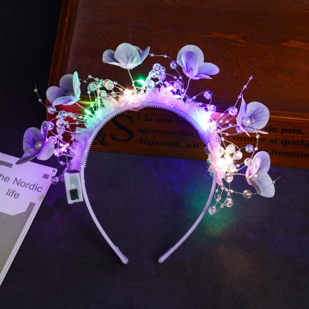 Butterfly Decoration LED Light-Up Hairband Sweet Flower Headband Birthday Party