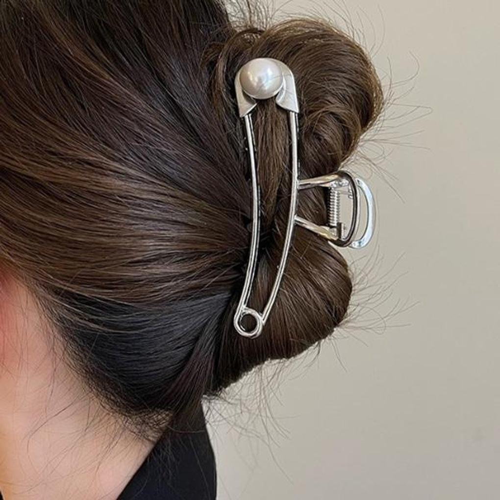 Women's Big Clip Pearl Hair Clip Set of 2