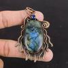 Labradorite Pendant Tanzanite Quartz Pendant Copper Pendant Handmade Jewelry Gemstone Pendant Anniversary Gift Copper Jewelry Healing Stone