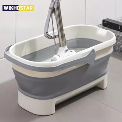 Портативное ведро для швабры, складное ведро для кемпинга с ручкой, ведро для рыбалки, компактное складное ведро для умывания