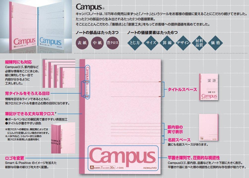 KOKUYO Campus Note 6 30 Sheets Set No-3BN10 No. (Semi-B5) B-lined 10-book