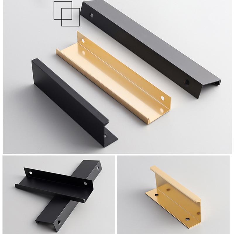 Ручки-скобы из алюминиевого сплава для шкафов, врезные, металлические, для ящиков шкафов, с саморезами 15 мм