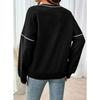 Women S Solid Color Crew Neck Long Sleeve Loose Fit Sweatshirt