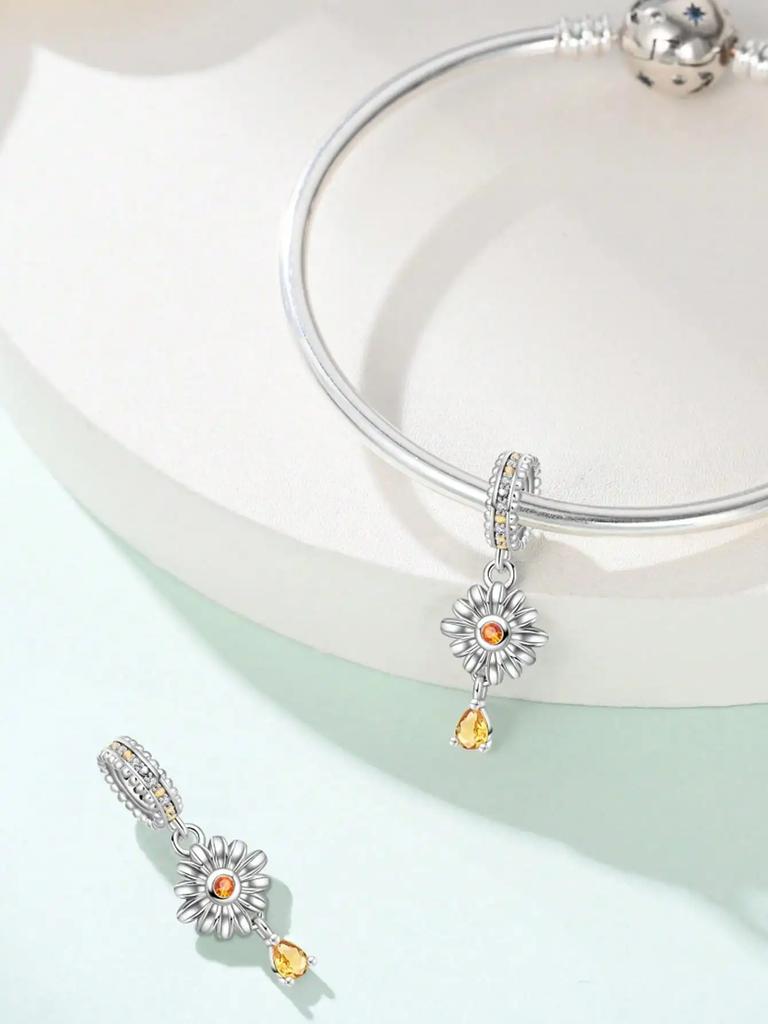 Шармы Серебро Медные Цвета Ромашка Кактус Цветок Бусины Шарм Подвеска Для Оригинального Браслета Для Женщин Diy Украшения Подарок Любви