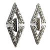 [P5019] - Silver 'Triangles' Silver Earrings (rhodium-plated) - 16x7 Mm