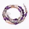Multi Moonstone Amethyst Garnet Gemstone Beads Necklace 3-14 Mm 18" UB-8013 UB-8013