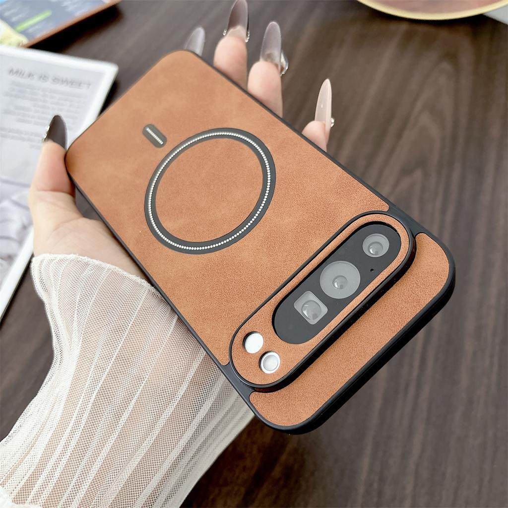 Vintage Leather for Magsafe Phone Case for Google Pixel 10 9 8 7 Pro XL 10A 9A 8A 7A  Magnetic Wireless Charge Protective Cover