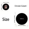Cute Cat-Themed Round Floor Mat - Two Cats on Moon with Stars & Clouds, Soft & Durable, Perfect for Bedroom or Living Room