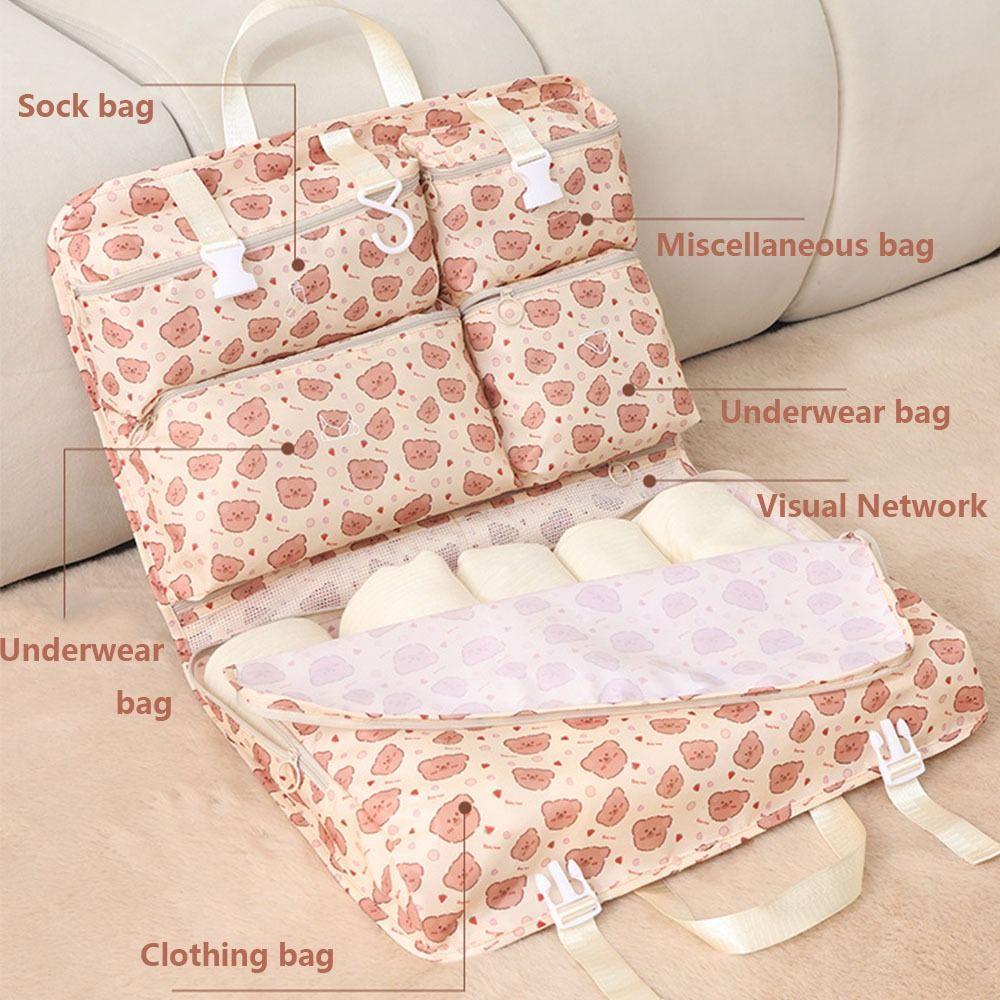 Large Capacity 7 In 1 Travel Storage Bag Foldable Washable Luggage Organizing Bag with Handle Moisture-proof