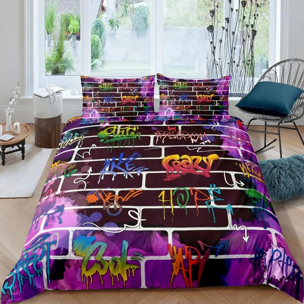 Комплект постельного белья с музыкальными нотами Queen Size, постельный комплект с рок-музыкой для мальчиков и девочек, цветные наушники, радио, мягкий комплект постельного белья