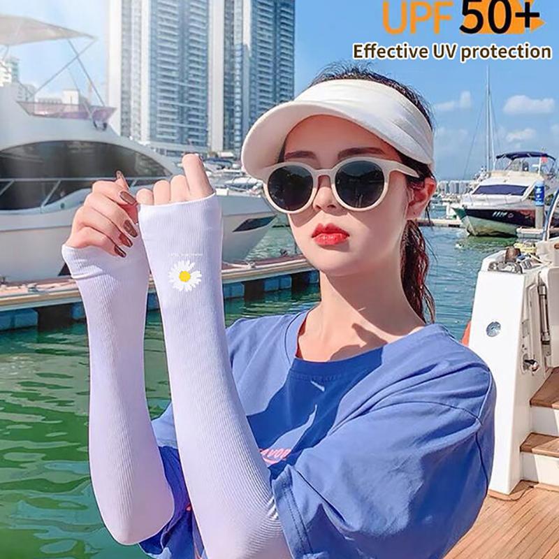 Солнцезащитный крем Daisy Ice Sleeve Женский Ins Дышащий УФ-защитный рукав Мужской Ice Silk Sun