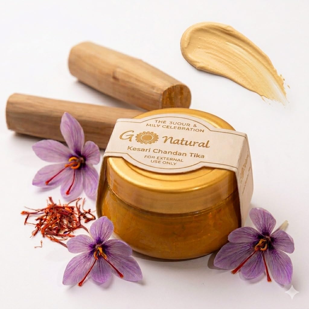 Go Natural Chandan Teeka | Natural and Herbal Sandalwood Paste for Holi, Festivals, Rituals, and Celebrations | 100g Pack