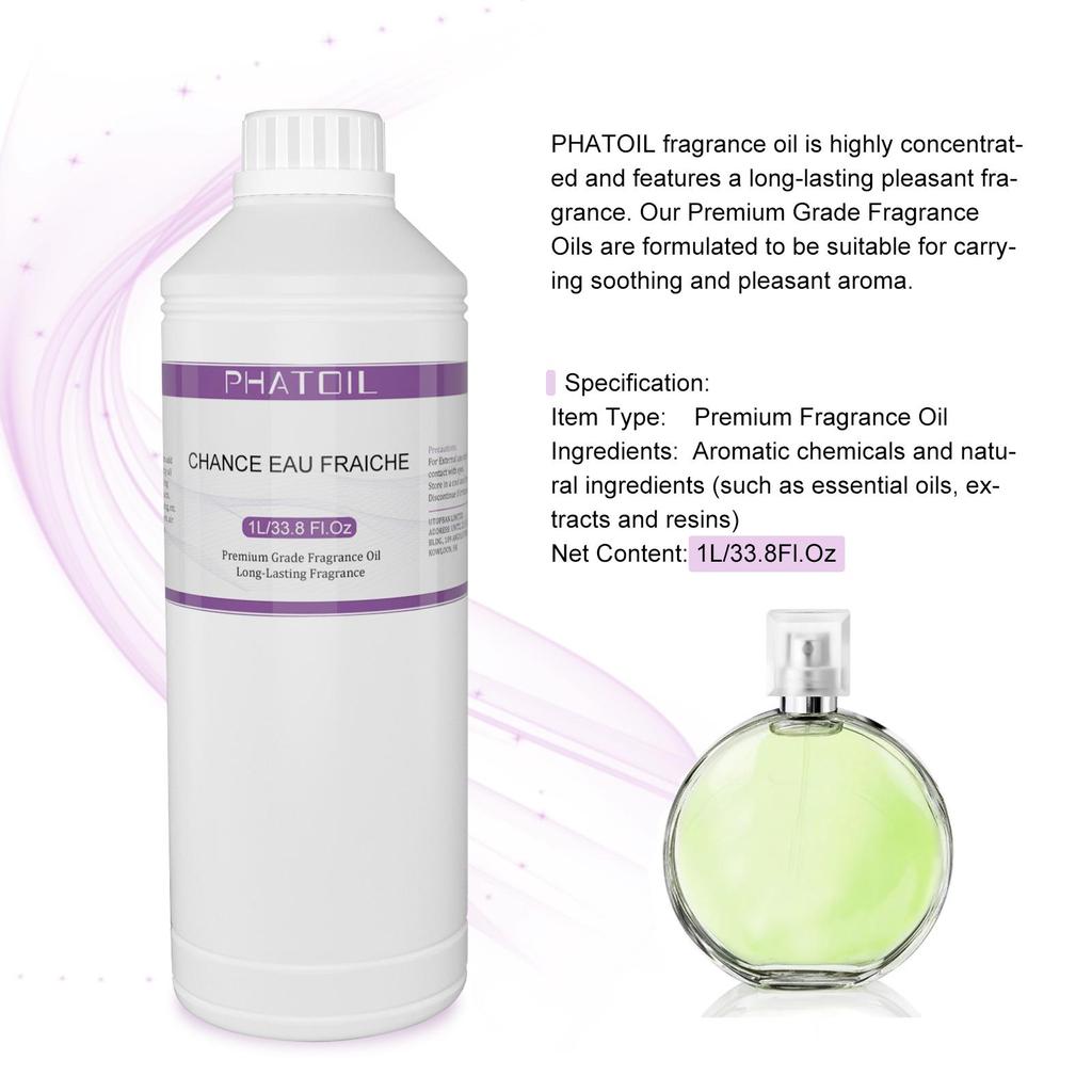 PHATOIL 1000ml/33.8fl.oz Fragrance Oils for Diffuser, Candle Making, DIY Perfume, Air Fresheners, Ideal for Home Office Car Use