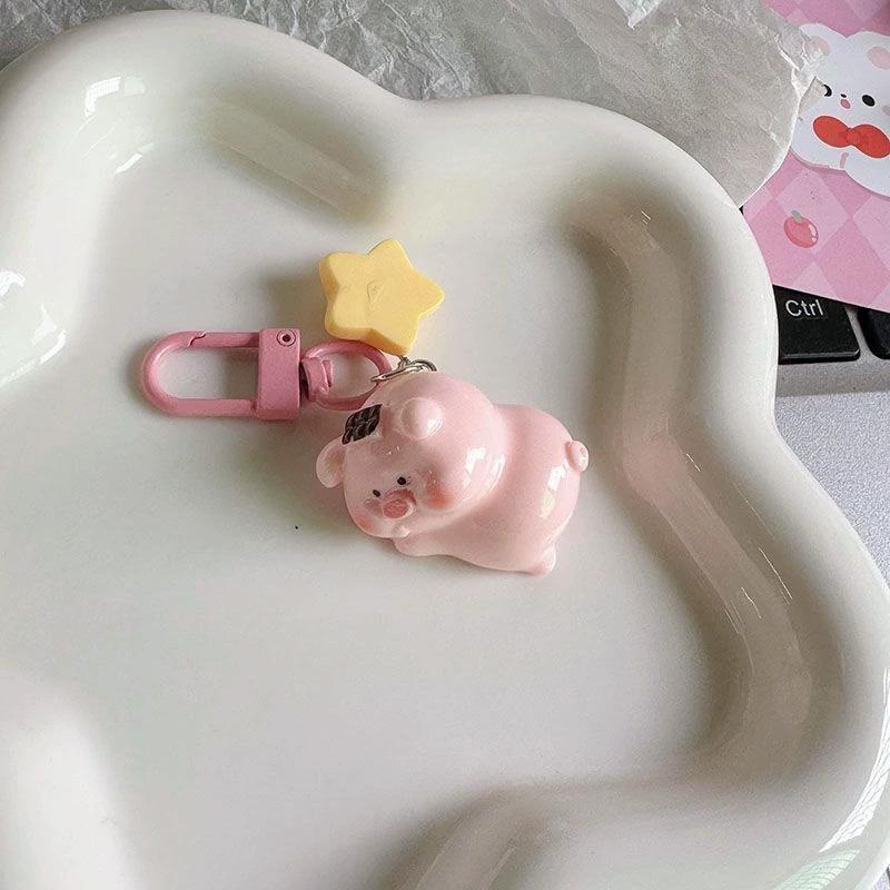 1 шт. Брелок Креативная розовая свинка 3D брелок-свинка Милый мультяшный брелок Украшение Подвеска для сумки