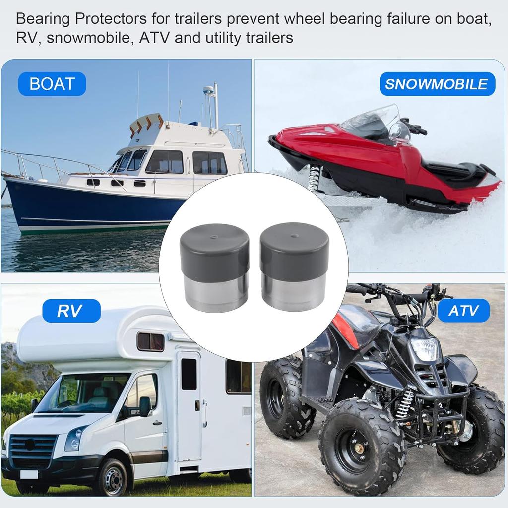 Защитники подшипников ступицы Wheel Bearing Buddy 1,98 дюйма Хромированные 2 шт. с защитными колпачками для прицепа, лодки