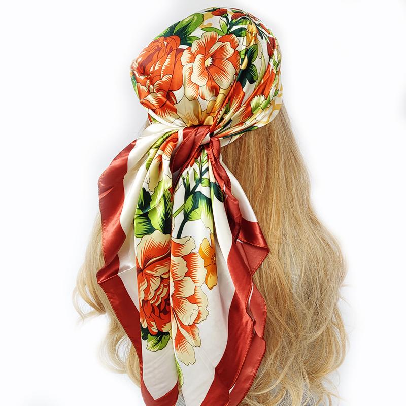 Square Scarf Fashion Silk Satin Print Small Head Neck Scarf Women Headscarf Kerchief Female Bandana Shawl Accessories