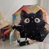 Cute Star Kitten Sunscreen Umbrella Women's Weather Umbrella UV Resistant Sun Umbrella Automatic Portable Folding Umbrella