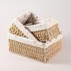 Multi-Purpose Storage Basket Imitation Rattan Desktop Sundries Organizer Cosmetics Snack Basket Home Decoration