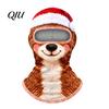 Winter Skiing Balaclava Velvet Face Mask for Christmas, Santa Snowman Reindeer Elf Balaclava, Cold Weather Guard Windproof Neck Gaiter Outdoor