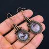 Beautiful Tanzanite Gemstone Handmade Pure Copper Wire Wrapped Earrings Jewelry