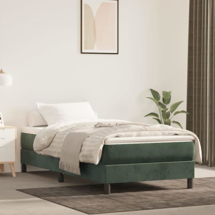 347731 vidaXL Pocket Spring Bed Mattress Dark Green 90x200 Cm Thickness 20 Cm