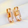 Новые Модные Серьги-Кольца Цвета Розового Золота Для Женщин Роскошные Аксессуары с Натуральным Цирконом Винтажные Свадебные Украшения для Невесты