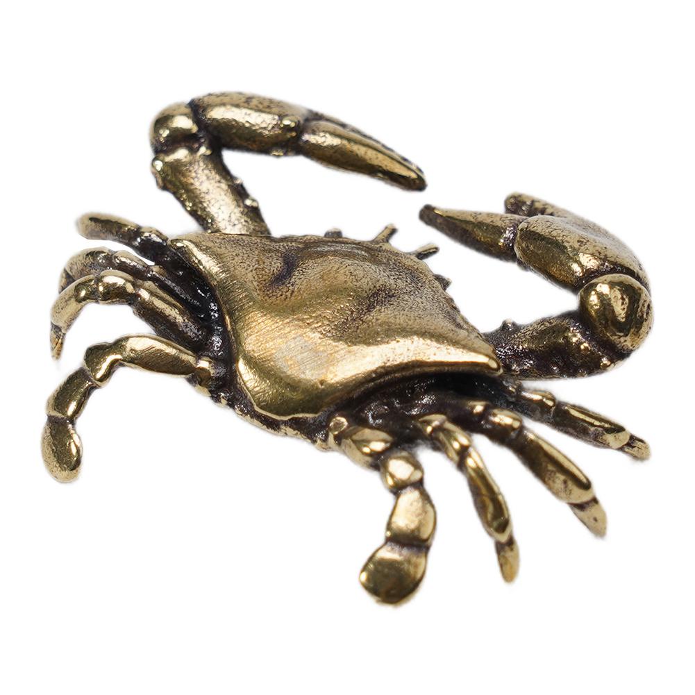 Crab Figurines Statue Sculpture Antique Craftsmanship Brass