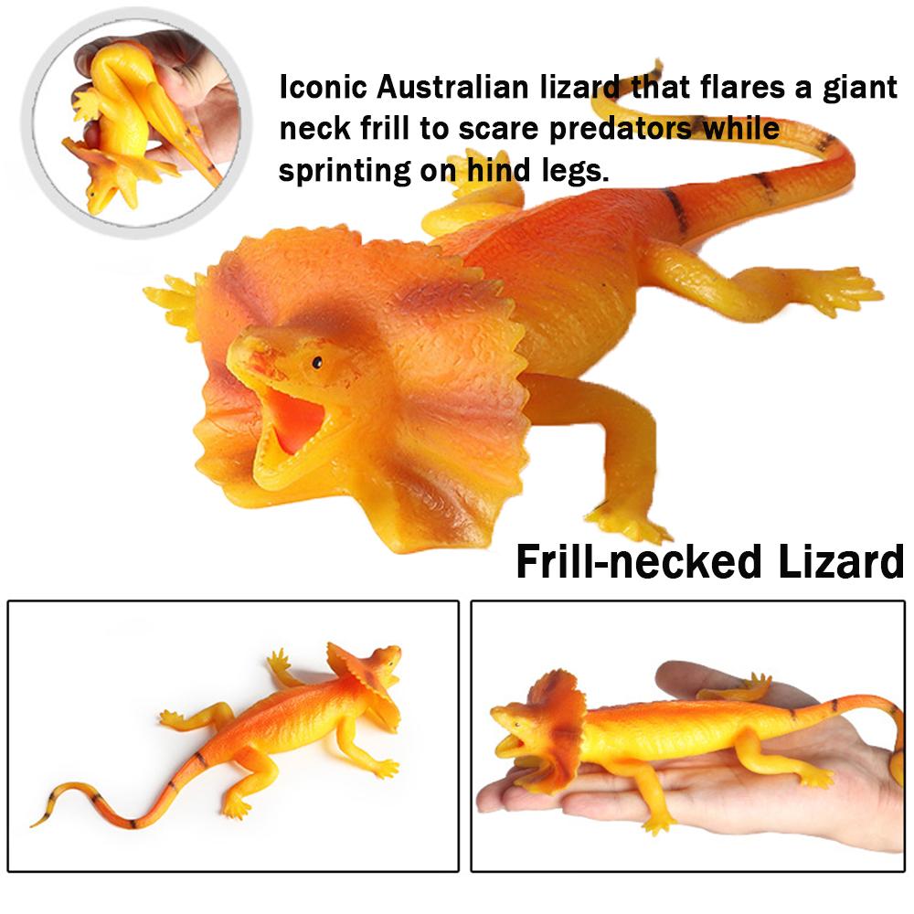 Реалистичная ящерица из ТПР, Высококачественная, Мягкая, Прочная, Моющаяся, Ультра-детализированный дизайн, Подарок на день рождения, Рождество и в школу