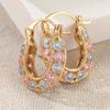 Серьги женские в форме буквы U, круглые, разноцветные, с круглым дизайном, серьги класса люкс