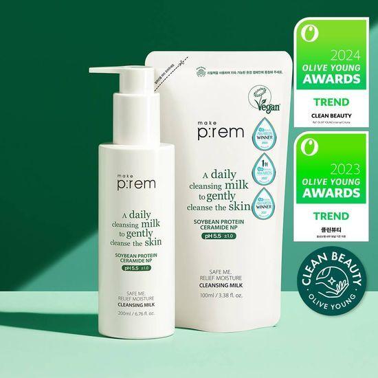 Make P:REM Safe Me Relief Moisture Cleansing Milk (200ml + 100ml Refill)