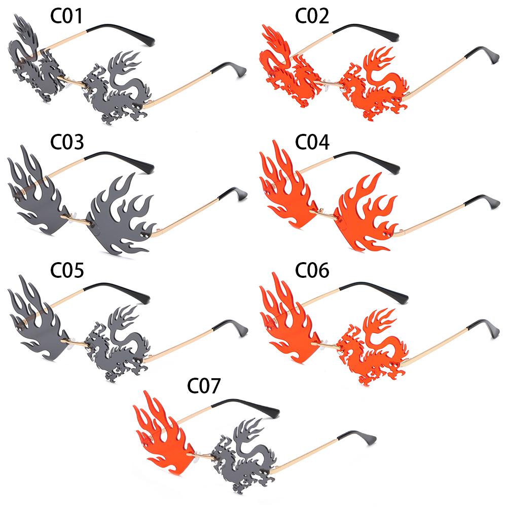 Phoenix Shape Sunglasses for Women Rimless Sunglasses Tinted Frameless Eyewear Trendy Sun Glasses