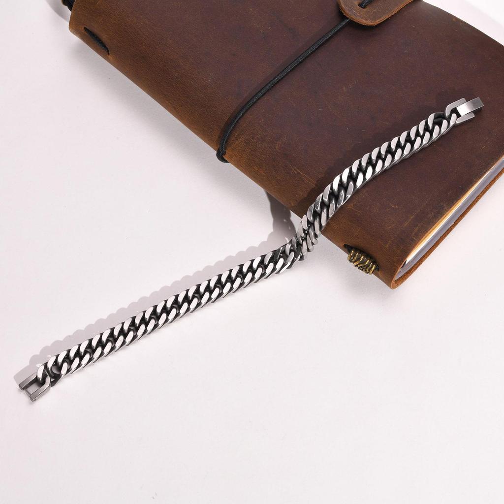 Мужской ретро-кубинский браслет-цепочка из нержавеющей стали - модный аксессуар в стиле хип-хоп (БР-475)