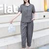 Элегантные женские комплекты винтажная одежда больших размеров свободные повседневные комплекты из 2-х предметов с брюками