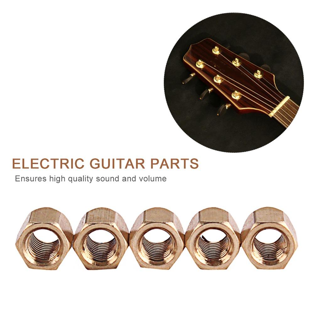 5 Pcs Golden Guitar Truss Nut Metal Electric Guitar Nut Brass Truss Nut For Electric Guitar