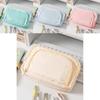 Stylish Large Capacity Ins Student Pencil Case Simple Front Open Window Makeup Bag