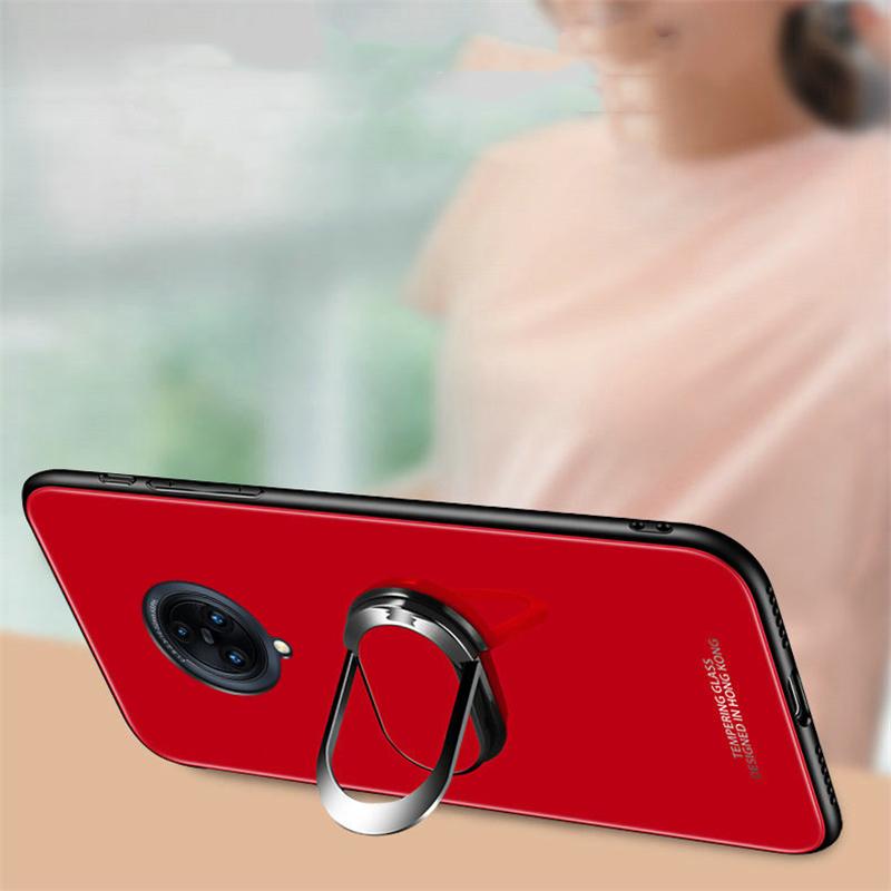 Для Xiaomi POCO M4 Pro X3 NFC F3 M3 Чехол Закаленное Стекло Магнитное Кольцо Держатель Задняя Крышка для Redmi Note 11 Pro 10 Pro Max 9C K40