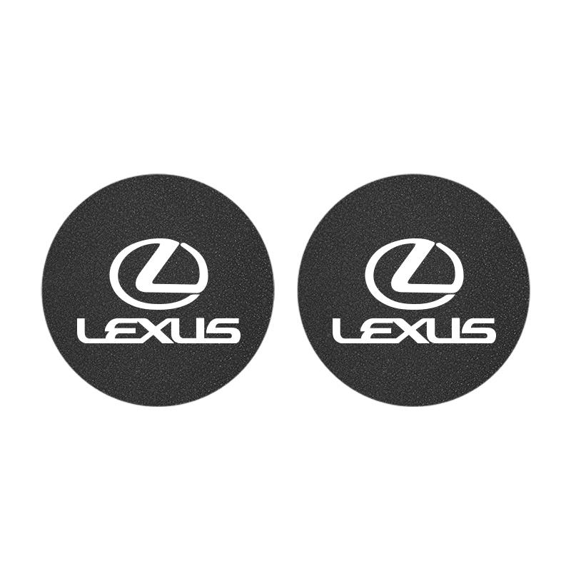 2Pcs Car Suede Coaster Anti-Slip Water Cup Pad Accessories For Lexus F SPORT GS GX IS LS LX CT LC LBX NX RX 350h 450h ES UX 300e