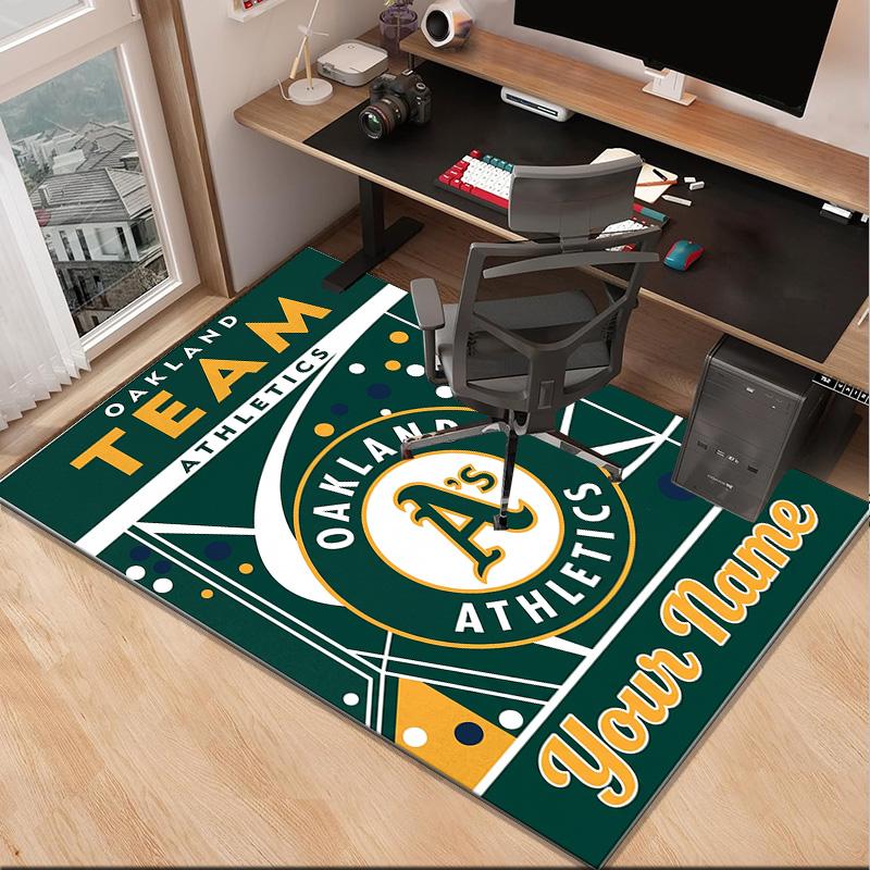 Custom NameAthletics Oakland Emblem Carpet, Indoor Rug, Chair Rug, Living Rooms, Doormat Made From Polyester Home Decor Birthday Christmas Gifts
