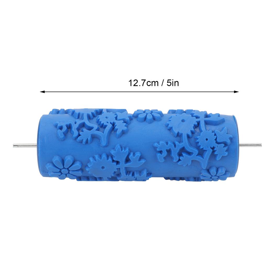 Pattern Paint Roller 5 Inch Flower Design Rubber Decorative Texture Roller for Wall Ceiling Door